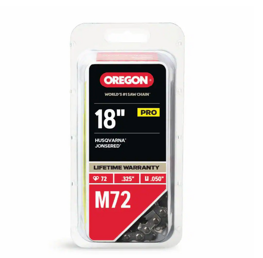 Oregon M72 Chainsaw Chain for 18 in. Bar, Fits Echo, Husqvarna, Dolmar, Jonsered, Craftsman, Makita and others