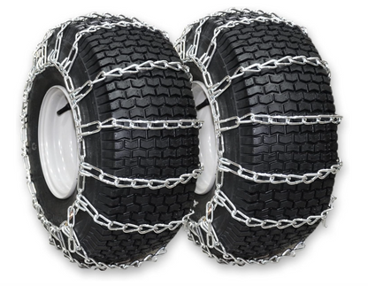 OakTen Set of 2 Tire Chains for Lawn Garden Tractors Mowers and Rider, 2-Link, Fits for Tire Size 22x9.5x12 22x11x10 23x10x12