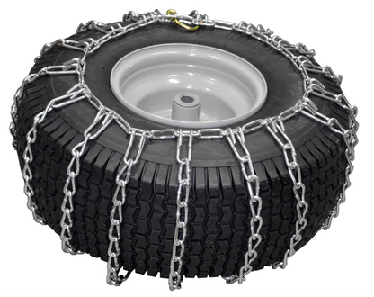 OakTen Set of 2 Tire Chains for Lawn Garden Tractors Mowers and Rider, 2-Link, Fits for Tire Size 22x9.5x12 22x11x10 23x10x12