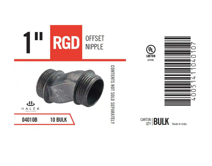 (6-Pack) Halex 1 in. Rigid Offset Conduit Nipple