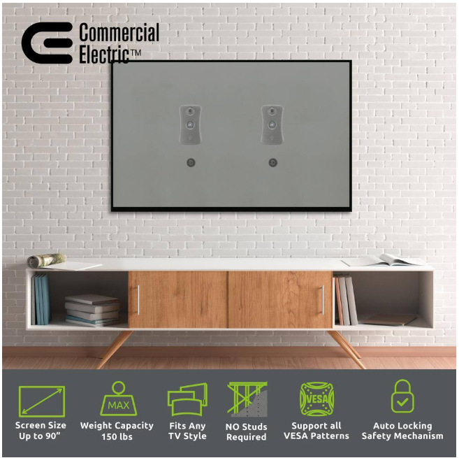 Commercial Electric Fixed TV Wall Mount for 26 in. - 90 in. TVs