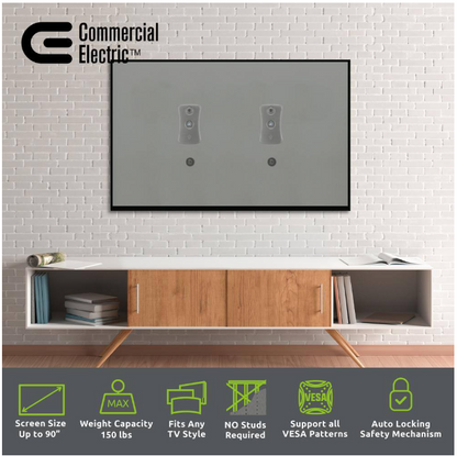 Commercial Electric Fixed TV Wall Mount for 26 in. - 90 in. TVs
