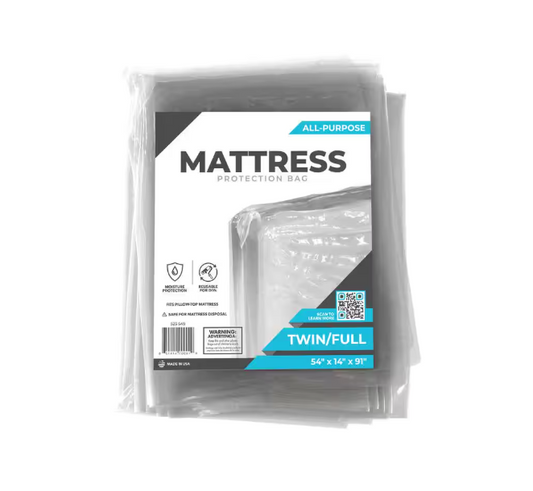 10 Pack Pratt Retail Specialties 91 in. x 54 in. x 14 in. Twin and Full Mattress Bag