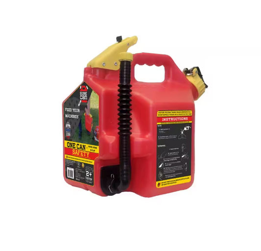 SureCan 2+ Gallon Gasoline Type II Safety Can Red with Rotating Flexible Spout