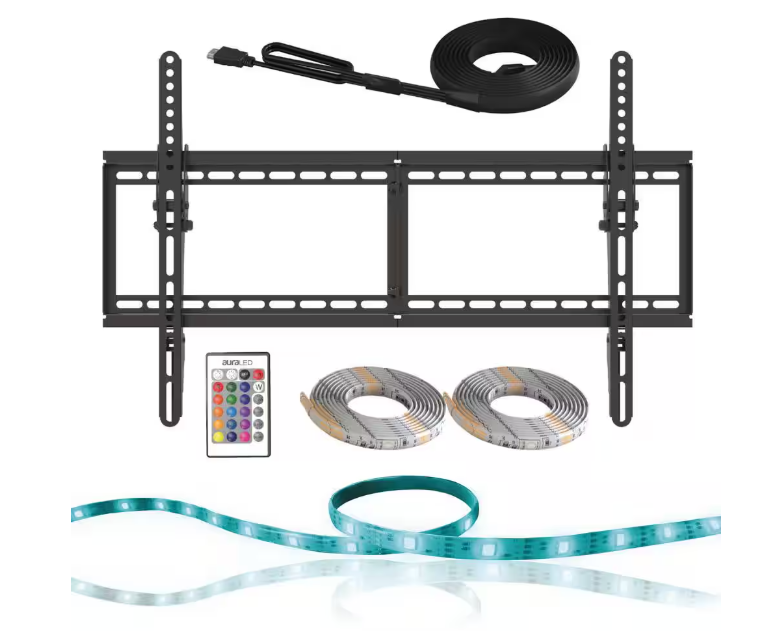 Tzumi Aura LED 65 in. TV Mount Combo 18-PC PDQ