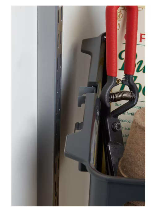 Rubbermaid Fasttrack 15.5 in. W Plastic Utility Bin, Wall Mounted Storage and Organization Track System Accessory for Home/Garage