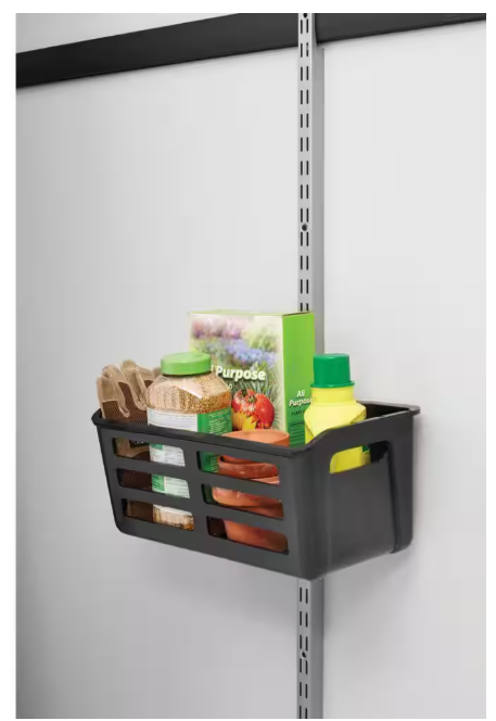 Rubbermaid Fasttrack 15.5 in. W Plastic Utility Bin, Wall Mounted Storage and Organization Track System Accessory for Home/Garage
