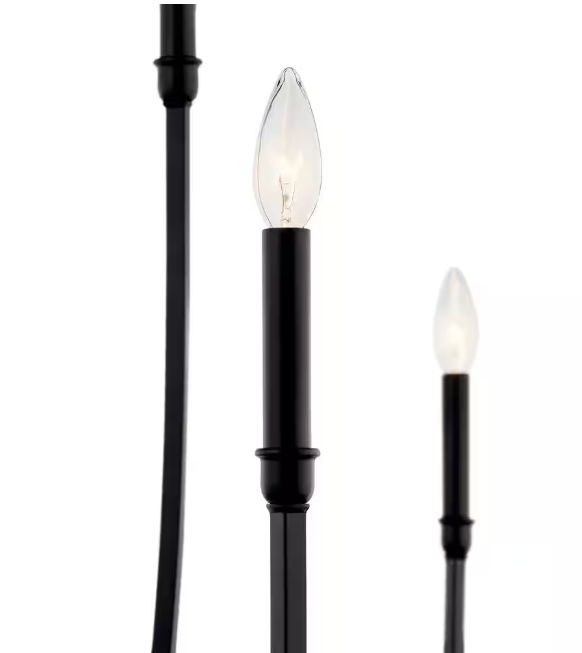 KICHLER Malene 45.25 in. 8-Light Black Traditional Candle Foyer Chandelier for Dining Room