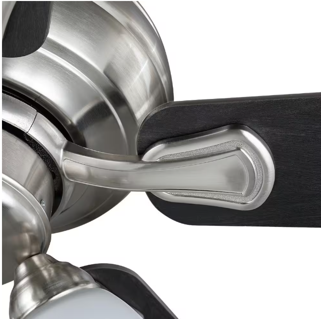 Hampton Bay Riley 44 in. Indoor LED Brushed Nickel Ceiling Fan with Light Kit, 5 QuickInstall Reversible Blades and Remote Control