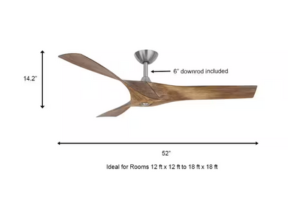 Home Decorators Collection Wesley 52 in. Brushed Nickel Ceiling Fan with Remote Control