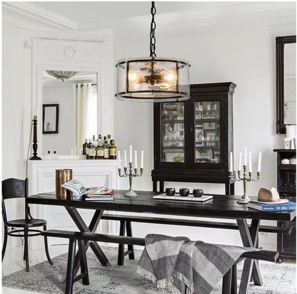 EDISLIVE Chloe 3-Light 11.8 in. Water Glass Black Chandelier for Dinning Room