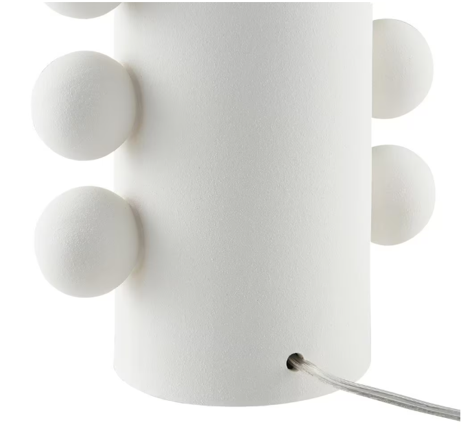Meyer&Cross Jurrah 26.75 in. Matte White Ceramic Table Lamp with Fabric Shade
