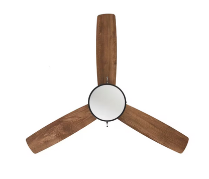Hampton Bay Caprice 44 in. Integrated LED Indoor Matte Black Ceiling Fan with Light Kit