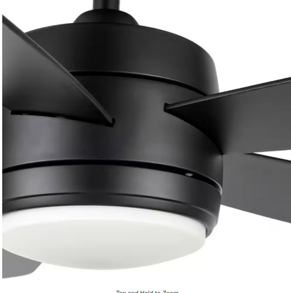 Hampton Bay Averly 52 in. Indoor Matte Black Ceiling Fan with Adjustable White Integrated LED with Remote Control Included