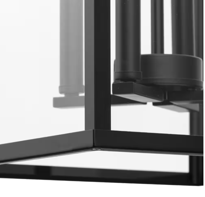 Progress Lighting Hillcrest 4-Light 13 in. Matte Black Modern Farmhouse Foyer Light for Halls