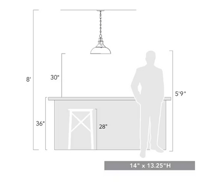 Golden Lighting Kinsley 1-Light Aged Galvanize Steel Standard Pendant Antique Teal