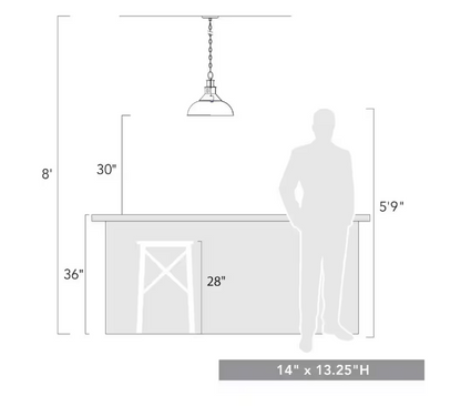 Golden Lighting Kinsley 1-Light Aged Galvanize Steel Standard Pendant Antique Ivory