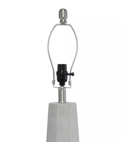 Elegant Designs 30.5 in. White Concrete Table Lamp with Fabric Shade
