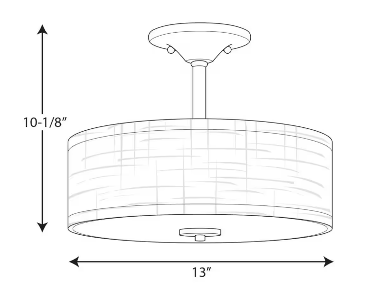 Progress Lighting Inspire Collection 2-Light Graphite Semi-Flush Mount