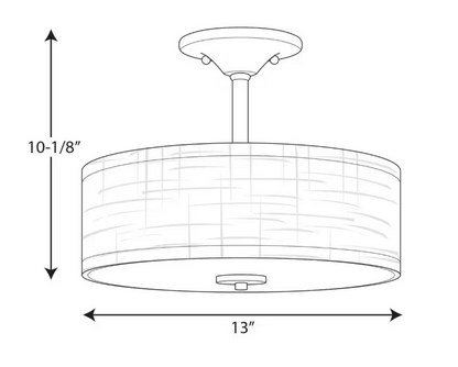 Progress Lighting Inspire Collection 2-Light Graphite Semi-Flush Mount
