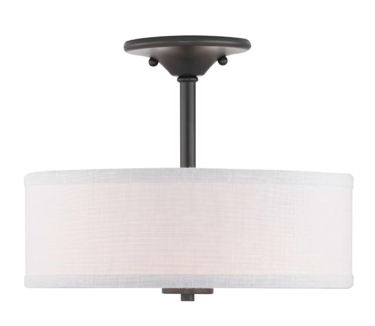 Progress Lighting Inspire Collection 2-Light Graphite Semi-Flush Mount