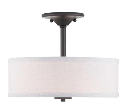 Progress Lighting Inspire Collection 2-Light Graphite Semi-Flush Mount