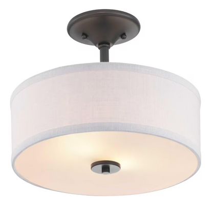 Progress Lighting Inspire Collection 2-Light Graphite Semi-Flush Mount