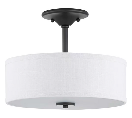 Progress Lighting Inspire Collection 2-Light Graphite Semi-Flush Mount