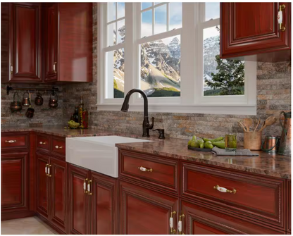 Pfister Rosslyn Single Handle Pull Down Sprayer Kitchen Faucet with Deckplate Included in Tuscan Bronze