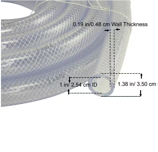 Everbilt 1-3/8 in. O.D. x 1 in. I.D. x 25 ft. PVC Braided Vinyl Tube