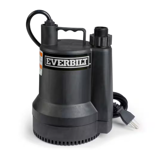 Everbilt 1/6 HP Plastic Submersible Utility Pump