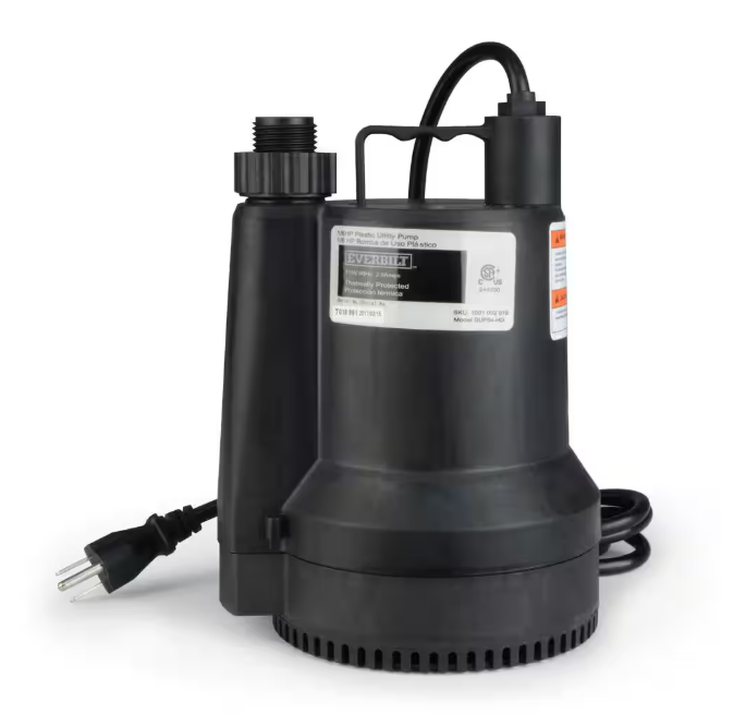Everbilt 1/6 HP Plastic Submersible Utility Pump