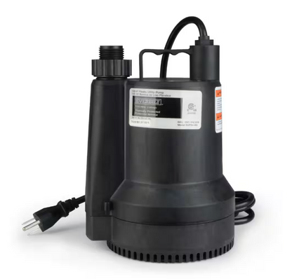 Everbilt 1/6 HP Plastic Submersible Utility Pump