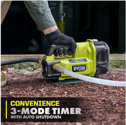 RYOBI ONE+ HP 18V 1/4 hp Cordless Battery Powered Transfer Pump with 2.0 Ah Battery and Charger