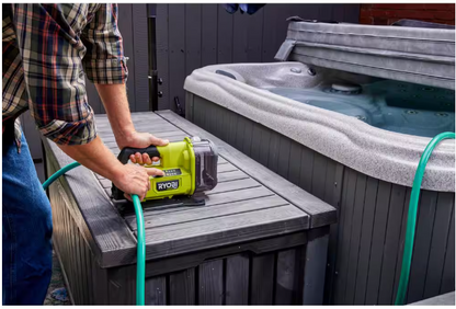 RYOBI ONE+ HP 18V 1/4 hp Cordless Battery Powered Transfer Pump with 2.0 Ah Battery and Charger