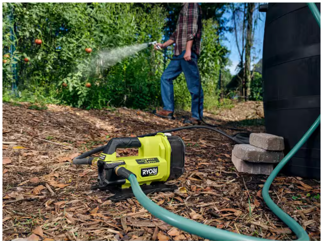 RYOBI ONE+ HP 18V 1/4 hp Cordless Battery Powered Transfer Pump with 2.0 Ah Battery and Charger