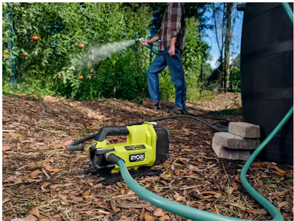 RYOBI ONE+ HP 18V 1/4 hp Cordless Battery Powered Transfer Pump with 2.0 Ah Battery and Charger