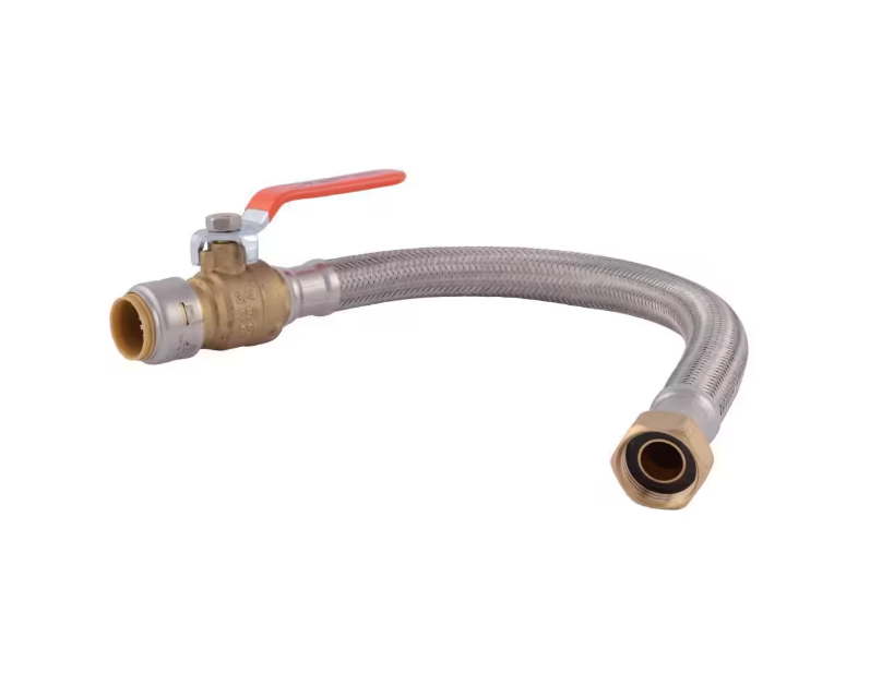 SharkBite Max 3/4 in. Push-to-Connect x 3/4 in. FIP x 18 in. Braided Stainless Steel Water Heater Connector Ball Valve