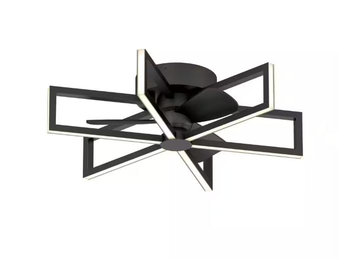 Artika Swirl 26 in. Indoor Black 8-Steps CCT 18.7 in. Integrated LED Ceiling Fan with Remote Included