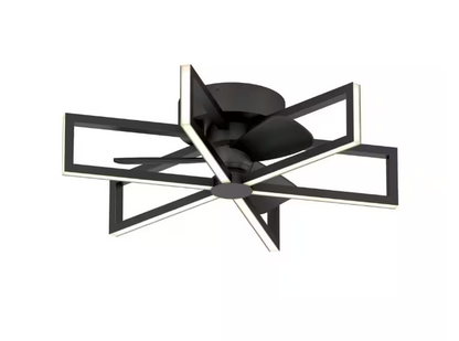 Artika Swirl 26 in. Indoor Black 8-Steps CCT 18.7 in. Integrated LED Ceiling Fan with Remote Included