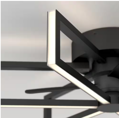 Artika Swirl 26 in. Indoor Black 8-Steps CCT 18.7 in. Integrated LED Ceiling Fan with Remote Included