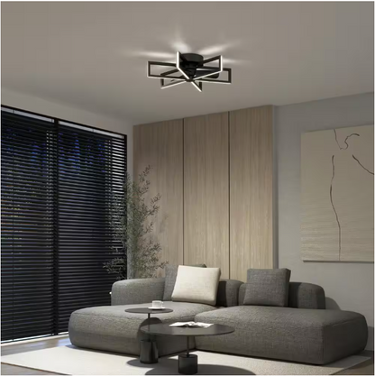 Artika Swirl 26 in. Indoor Black 8-Steps CCT 18.7 in. Integrated LED Ceiling Fan with Remote Included