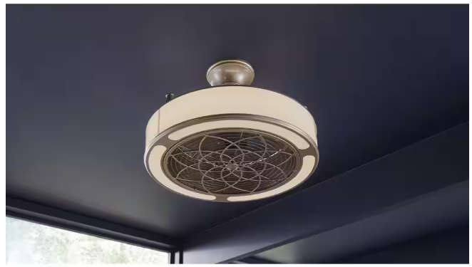 Home Decorators Collection Windara 22 in. LED Indoor/Covered Outdoor Brushed Nickel Ceiling Fan with Light Kit and Remote Control