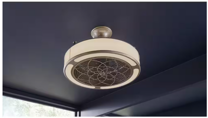 Home Decorators Collection Windara 22 in. LED Indoor/Covered Outdoor Brushed Nickel Ceiling Fan with Light Kit and Remote Control