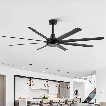 Breezary Melissa 72 in. 6 Fan Speeds Ceiling Fan in Black with Remote Control Included