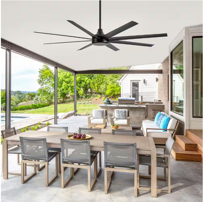 Breezary Melissa 72 in. 6 Fan Speeds Ceiling Fan in Black with Remote Control Included