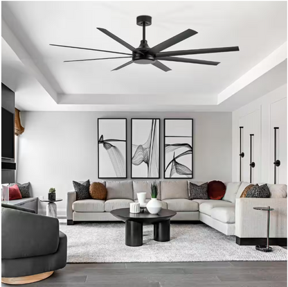 Breezary Melissa 72 in. 6 Fan Speeds Ceiling Fan in Black with Remote Control Included