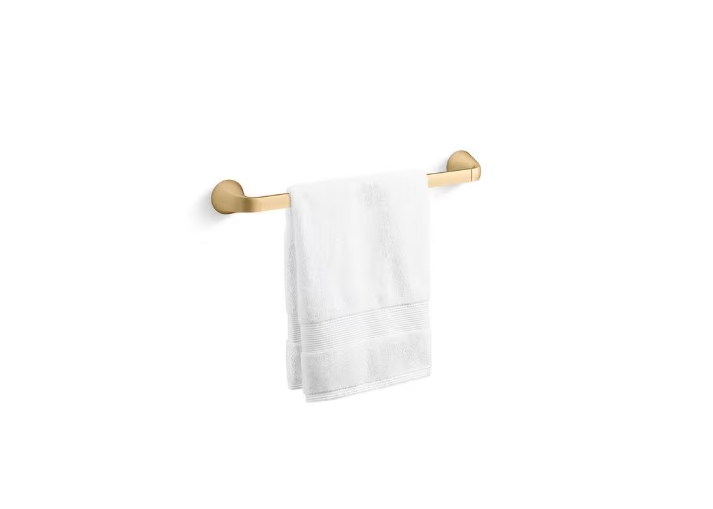 KOHLER Cursiva 18 in. Towel Bar in Vibrant Brushed Moderne Brass