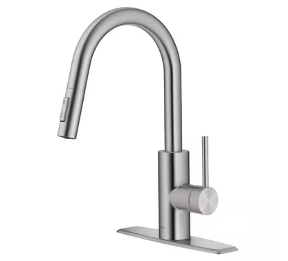 KRAUS Oletto Pull-Down Single Handle Kitchen Faucet in Spot Free Stainless Steel