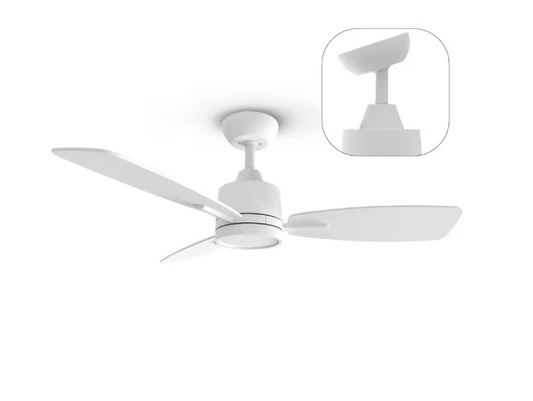 QRMOK S3 Series 42 in. LED Light White & Ceiling Fan with Remote, Reversible Quiet DC Motor for Bedroom Dining Living Room